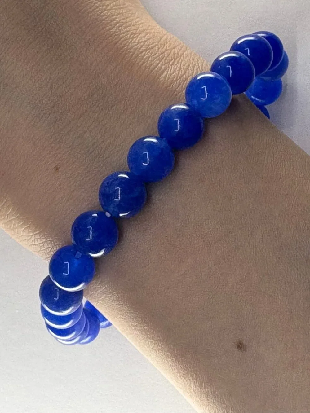 8mm Natural Blue Kyanite Bracelet Throat Chakra Calming Meditation Crystal Gift